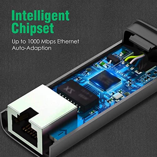 Image of AGARO (USB C) Type C to Ethernet Adapter RJ45 to Thunderbolt 3 Type C Gigabit Network LAN 1000Mbps Converter Compatible with All Type C Devices