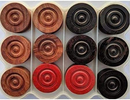 SISCAA Genius Wooden Carrom Board Coins - 24 Pcs + 1 no Stiker