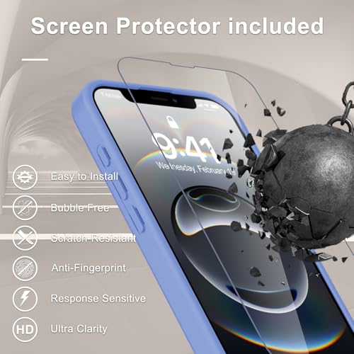 Image of YENAPOON for iPhone 17e Case, iPhone 16e Case, Matte Magnetic Phone Cover [with 1 Screen Protector] [Support for MagSafe] [Shockproof Military Grade Protection] Translucent Frosted Back, Purple