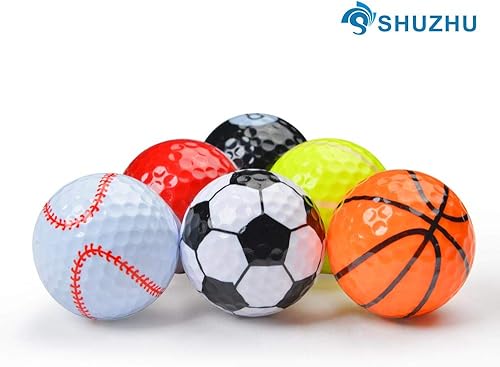 Miniatura 2 de Bolas de golf surtidas, 6 unidades, entrenamiento, deportes, regalo, práctica, conducción de campo, diversión novedosa para golfistas, niños,