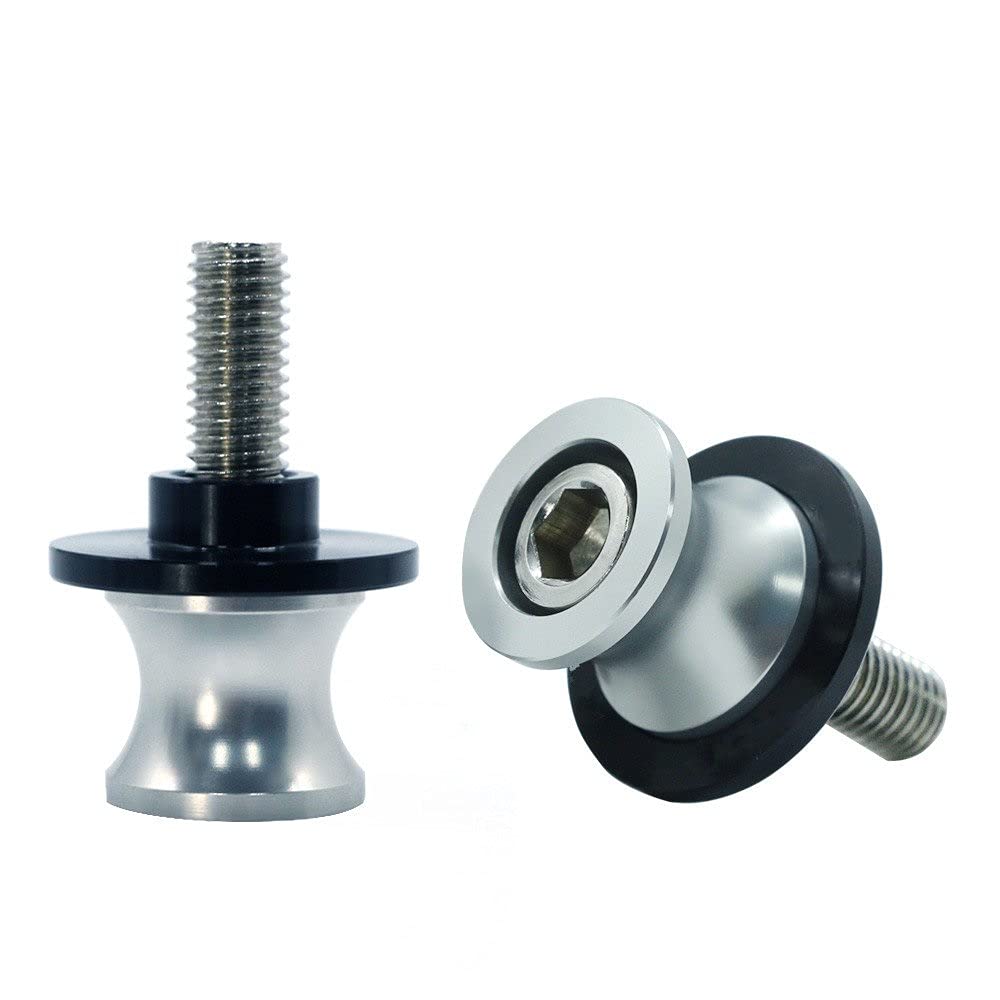 Diabolos moto M8 argent pour béquille de stand paddock arrière et bras oscillant CNC
