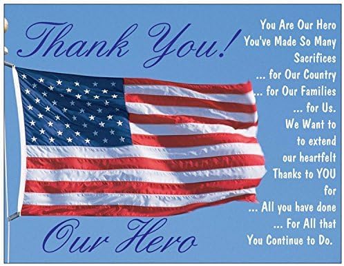 SassyXpression Hero Thank You Cards with Envelopes - Thank You Notes with Envelopes Set - Thank You Cards Bulk 5.5 x 4.25 Inch Patriotic American Flag Design for Military, Veterans, First Responders (Multicolor - 50 Pack)