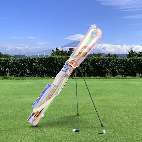 KVV Lightweight Sunday Golf Stand Bag, Colorful Fashion Pitch and Putt Golf Bag (Holographic)