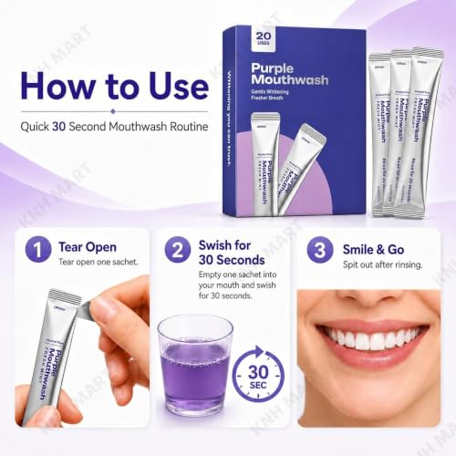 KNH MART Store KNH MART Purple Mouthwash Sachets 20 Pack, Color - Image 7
