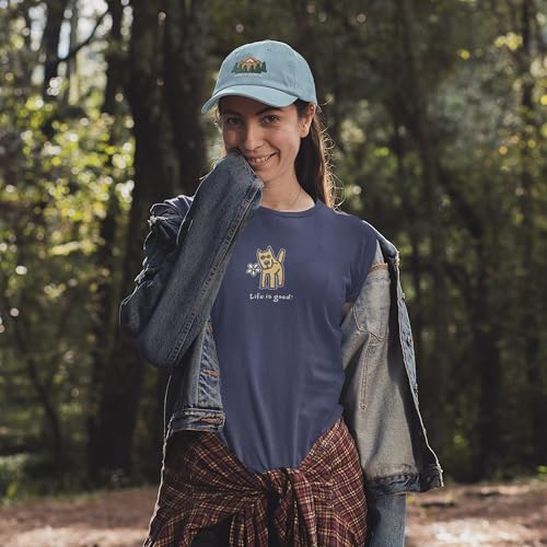 Life is Good Women's Vintage Crusher Tee Rocket with Daisy, Heather Gray3