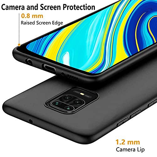 Image of Mobile Back Cover Case for Xiaomi Redmi Note 9 Pro Max (Silicone Case|CameraProtection|Black SC1510)