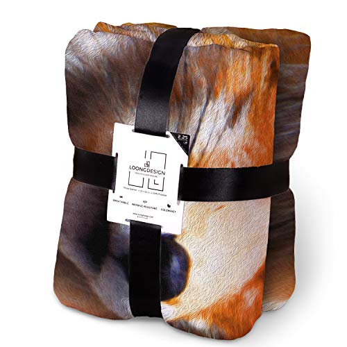 Loong Design Maple Leaf And Fox Throw Blanket Soft Fluffy Premium Sherpa Fleece Blanket 50'' X 60'' Fit For Sofa Chair Bed Office Travelling Camping Gift #TOP4