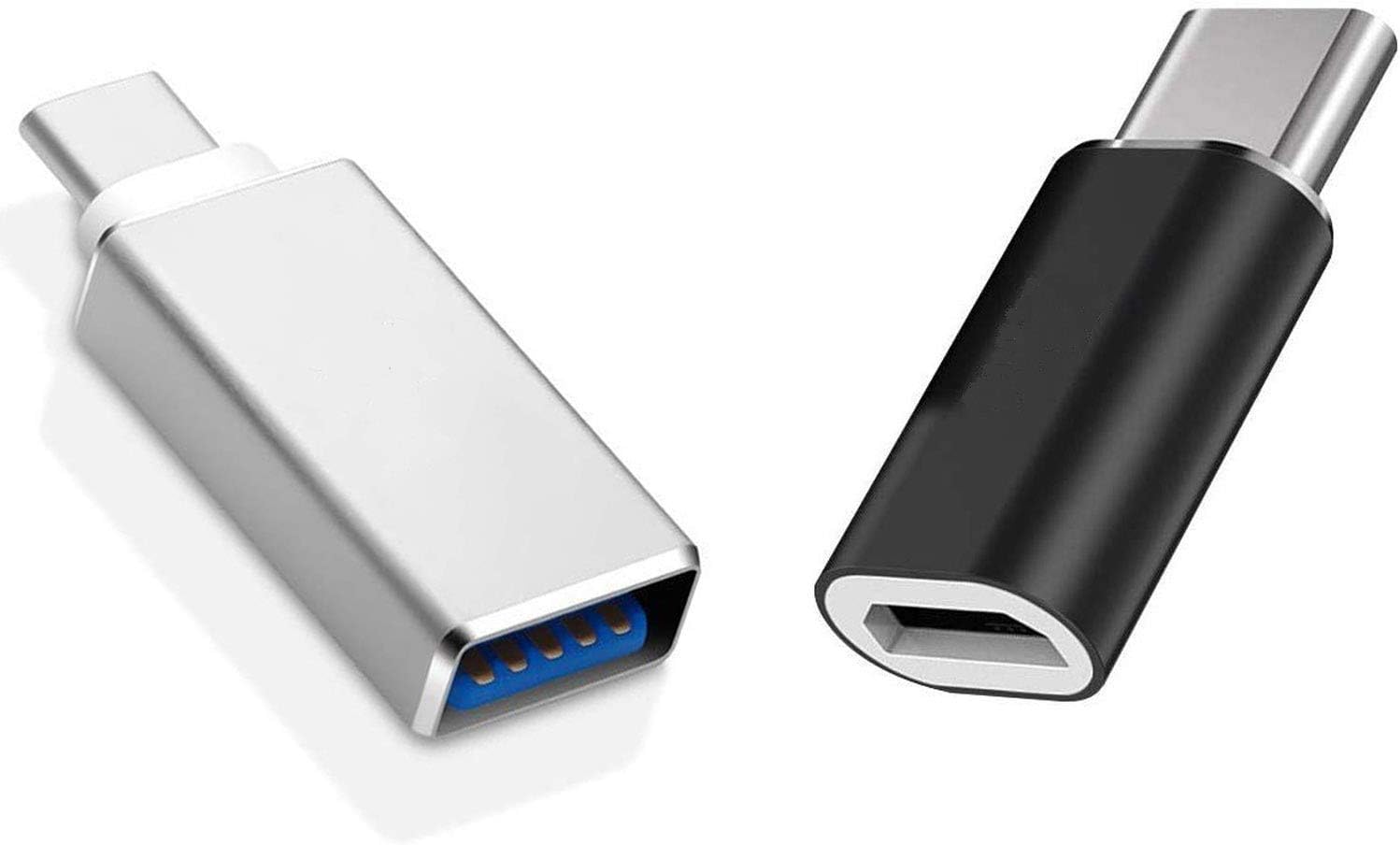 Combo Micro+OTG Jack AD2 Adapter for Kia Xceed Original Type C Male to Micro USB Female/USB-A 3.1 OTG Data Connector Converter Charging Charger Adapter (JP2,BLK)