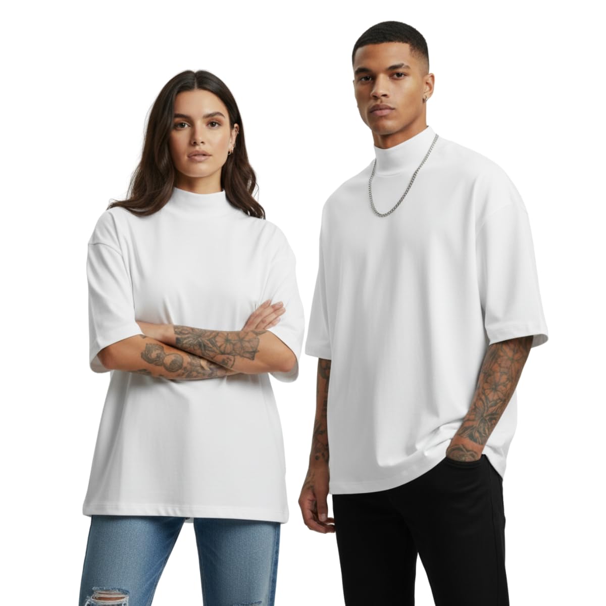Camiseta Oversized Unissex 100% Algodão Premium Fio 30.1, Camisa Larga Streetwear, Conforto Sem Etiqueta, Gola Alta
