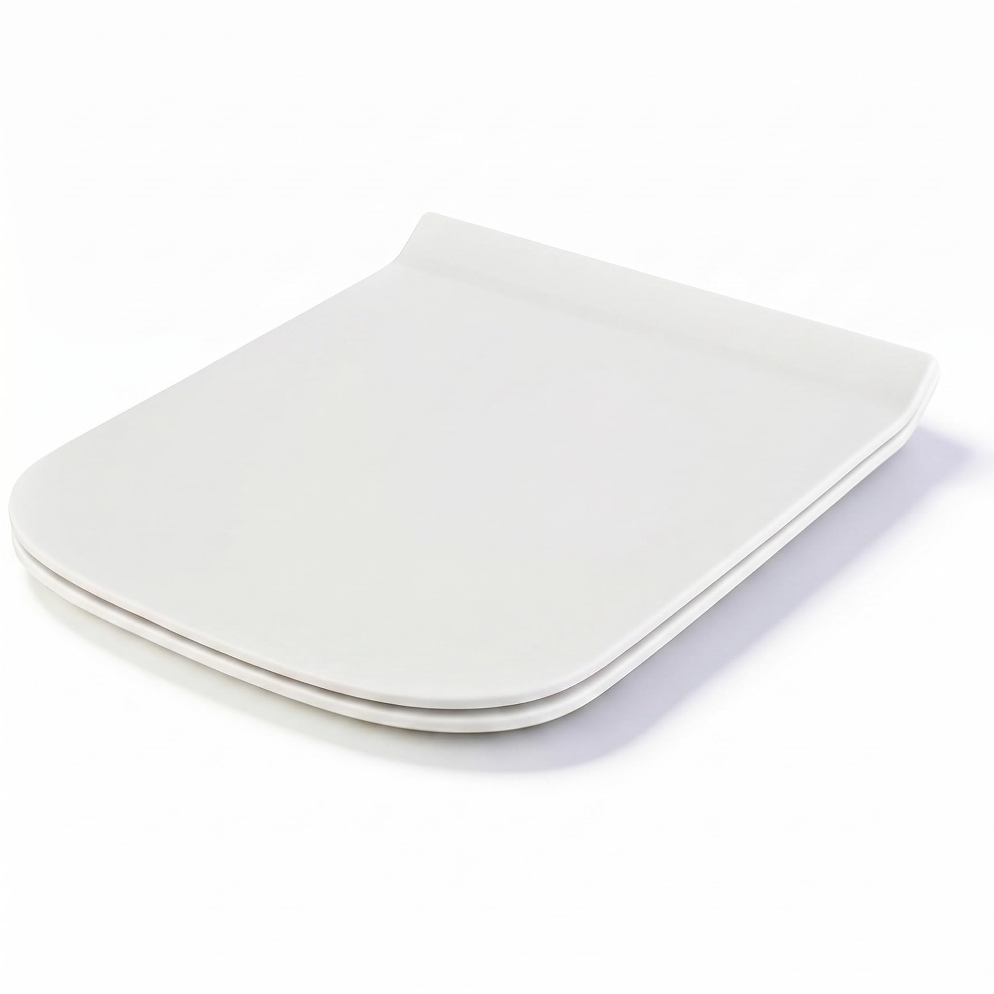 Soft Close Toilet Seat for Square Toilets, White, Anti-Bacterial Bathroom Bowl Loo Cover Durable Adjustable Hinges Quick Release Soft Close with Fixings (Square (44cx36cm), PP (Polypropylene))