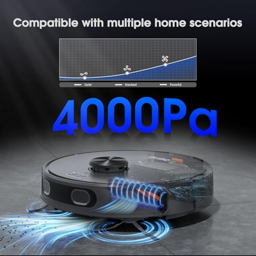 Robot Vacuum and Mop Combo, Robotic Vacuums Cleaner with LiDAR Navigation, Smart Mapping, Strong Suction, with WiFi/App/Alexa/Voice Control, Obstacle Avoidance, for Home, Wood/Hard Floors, Pet Hair - Image 4