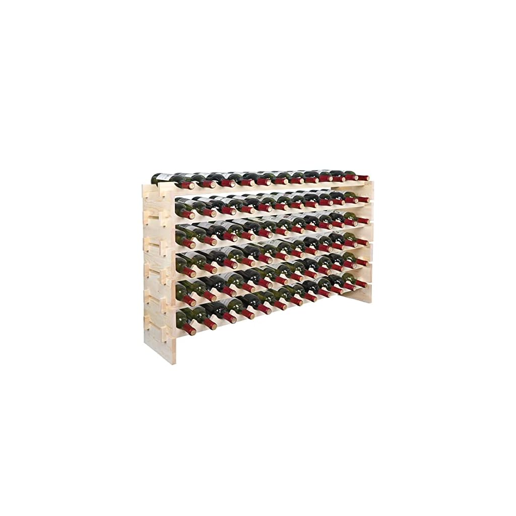 ZenStyle Wine Rack, Wooden Stackable Wine Cellar Racks, Wine Storage