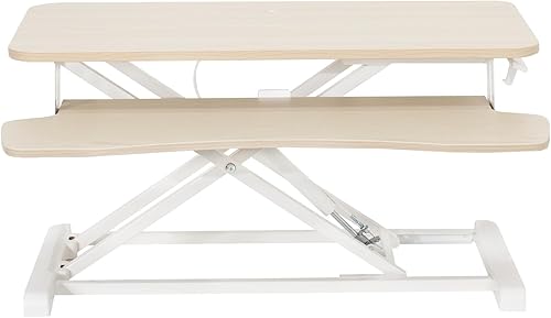 VIVO Convertidor de escritorio de pie de 32 pulgadas, elevador de altura ajustable, monitor dual para sentarse de pie y estación de trabajo para