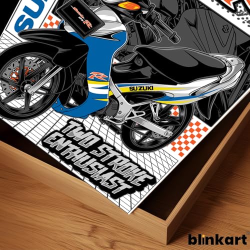 Image of BLINKART Suzuki Satria 120Car Posters Sticker Gift Items for Boys Room Wall Decor || Comes with Double-Sided Tape|| Decoration Bedroom Living Room Office Studio Decor | 12x18 In (A3) - CAR-249