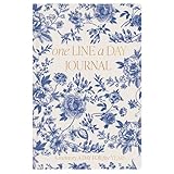 Sweet Water Decor One Line a Day Memory Journal, Cute Undated Entry Notebook for Women, 368 Ruled Pages for Capturing Highlights, Blue Delft Matte Laminate Hardcover Diary with Gold Foil Details