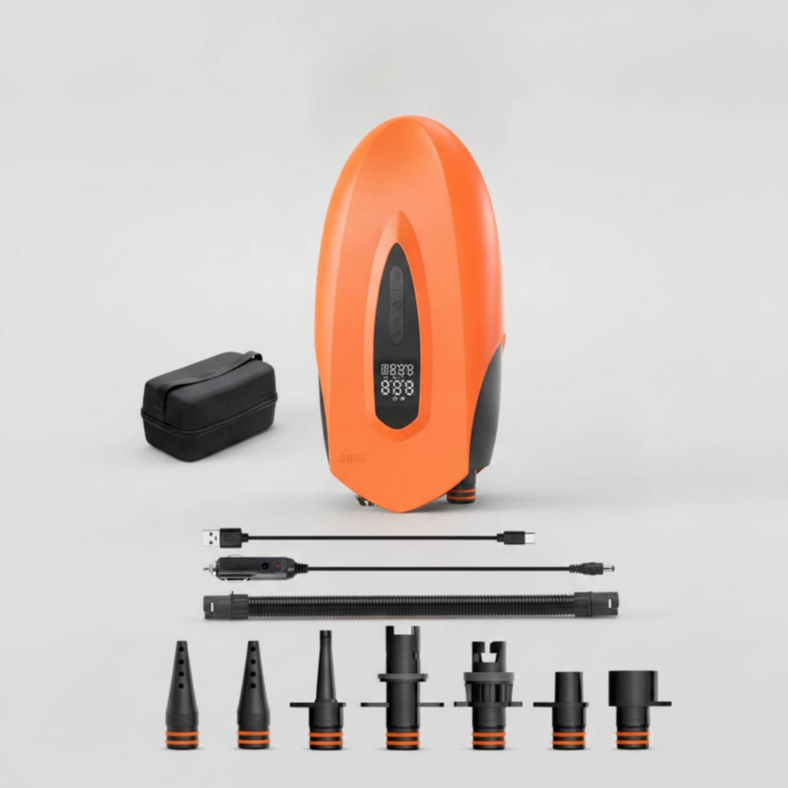 Pompa Portatile Gonfiatore Compressore Elettrico Mini Pompa con Due Stadi 350 L/min E 90 L/Schermo Tubo 0.8 Cavo 3 M Adatta per Materasso Ad Tenda Gommone Attrezzatura Outdoor