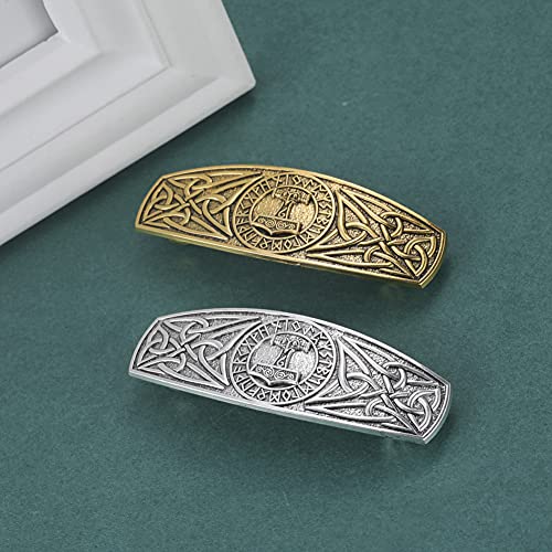 Kkjoy Presilhas de cabelo grandes, feitas à mão, retrô, vintage, de metal, franceses, viking, nó cel