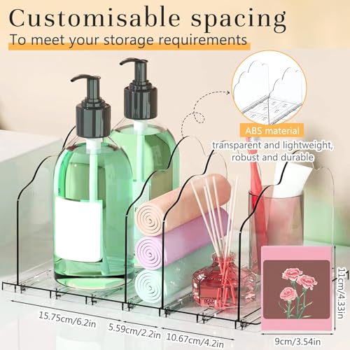 JOYBOY Handtaschen Trenner Aufbewahrung,Transparente Acryl Regaltrenner,Verstellbare Regalteiler,Transparent Acrylic Abnehmbar Schrank Trenner für Organisation Schränken Küchen Schlafzimmer