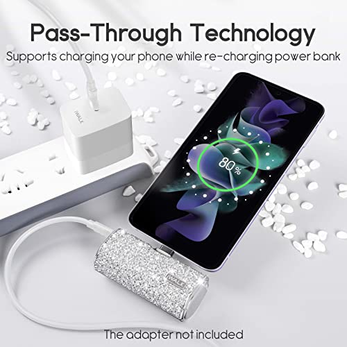 Iwalk Usb C Portable Charger 4500Mah Ultra-Compact Shiny Small Power Bank Compatible With Samsung Galaxy Z Flip4/3,S23,S21,S20,S10,S9,S8,Note 21/20/10/9/8,Lg V35/G8/7,Google Pixel 6 Pro/4,Silver #TOP3