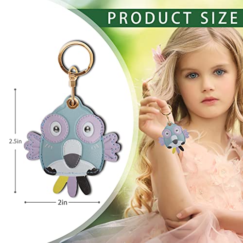 Image of Leather Keychain Case Holder Compatible with Apple AirTag, GPS Airtag Keychain Finder Tracker with Key Ring, Anti-Scratch Protective Air Tag Cover | Leather
