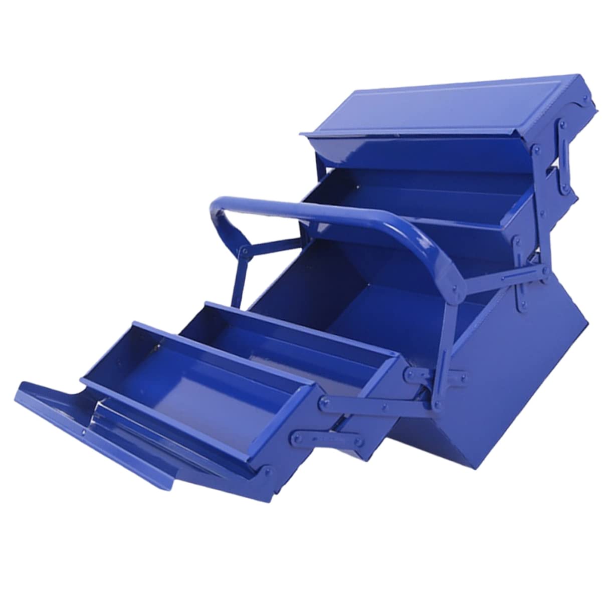 Boîte à Outils en Fer Bleue, Grosse Capacité, Portable pour Rangement