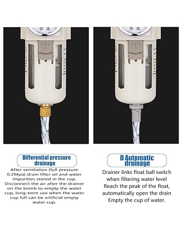 Miniatura 5 de Regulador de filtro de aire comprimido PT de 38 pulgadas, lubricador combinado separador de trampas de aguaaceite, regulador de presión de filtro de