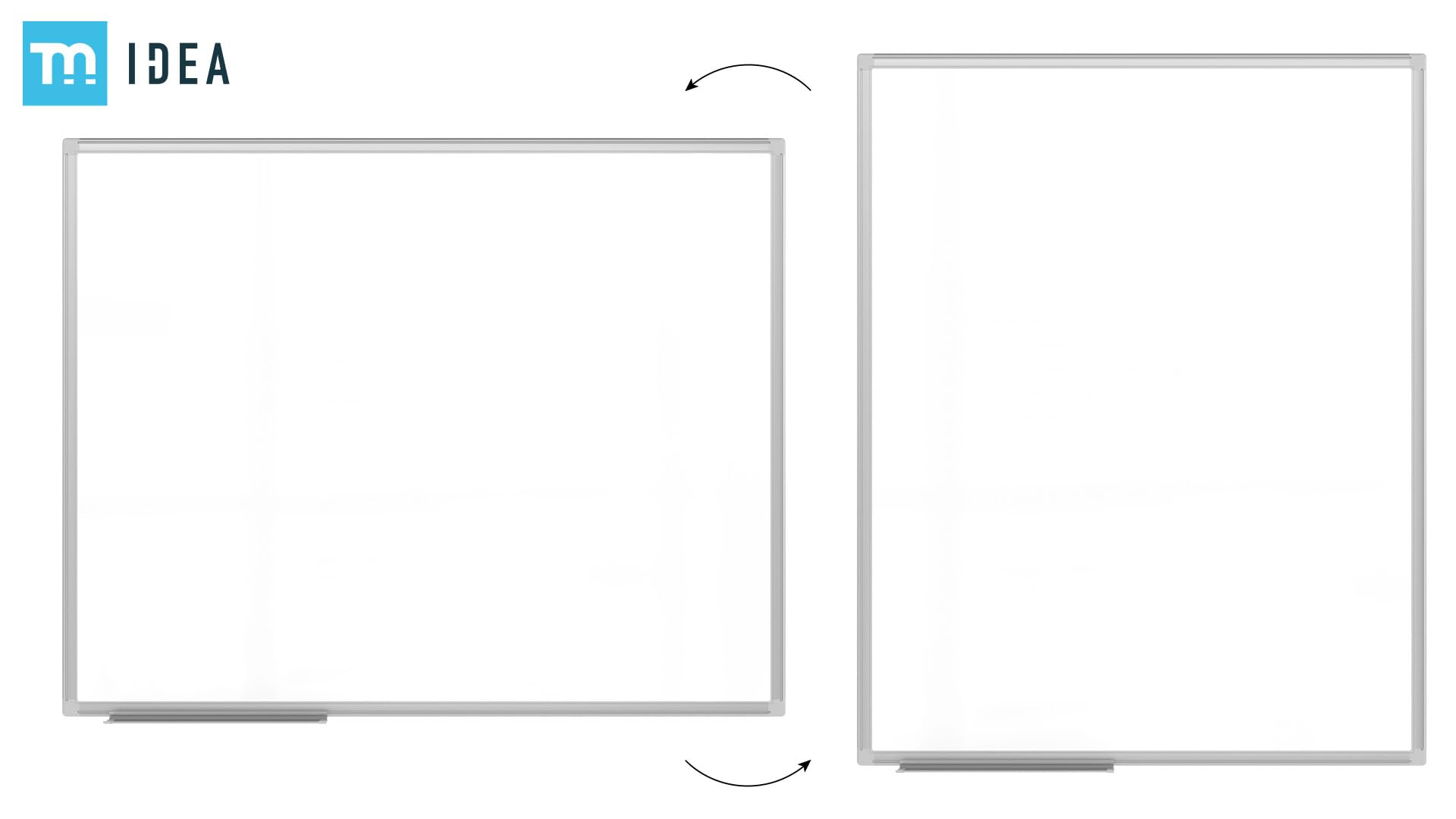 TM IDEA Reihe Flex Magnetisches Whiteboard 100x80 cm Magnettafel kratzfest und trocken abwischbar mit 2 Whiteboard Stifte, 6 Magnete und 1 Whiteboard Schwamm, für Schule, Haus und Büro