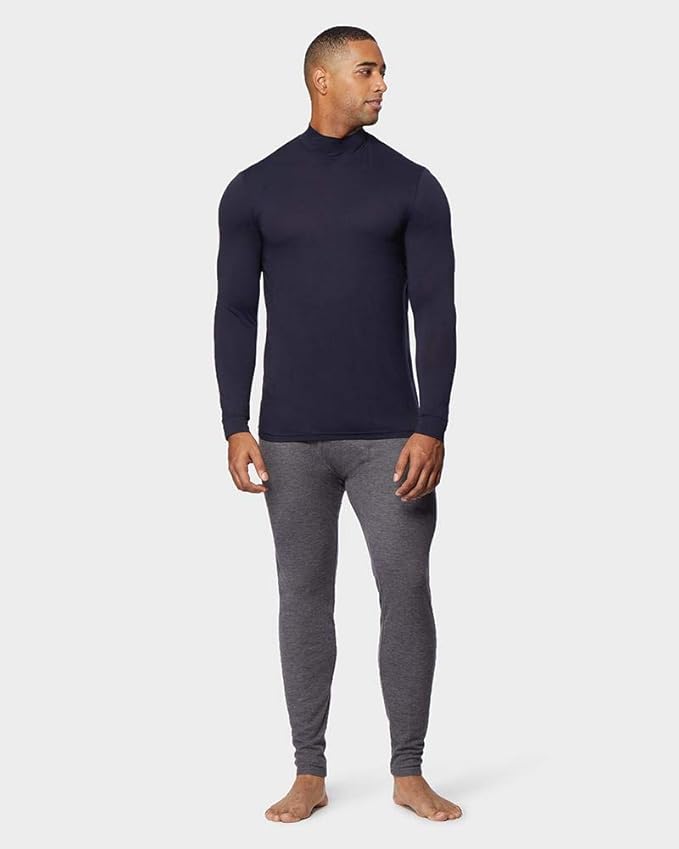 Mens Performance Thermal Lightweight Baselayer Mock Top Long Sleeve Top
