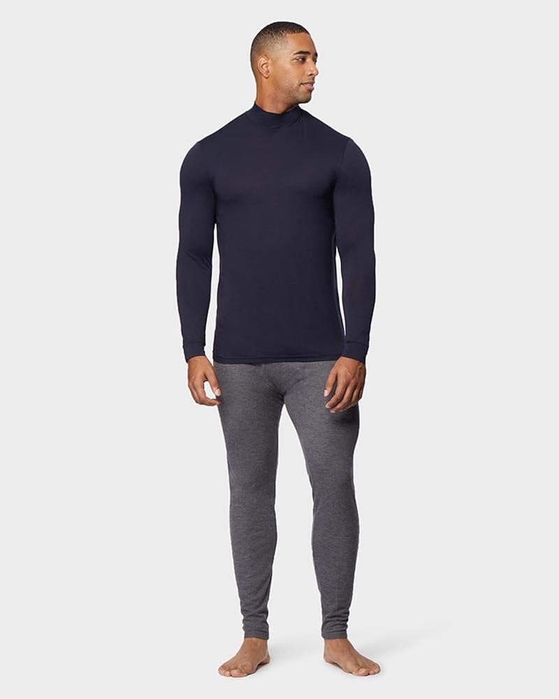 32 Degrees Heat Mens Performance Thermal Lightweight Baselayer Mock Top Long Sleeve Top