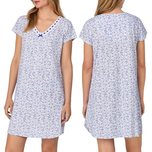 Image of Eileen West Sleepwear & Loungewear for Women - Jersey Knit Collection - 100% Cotton Lightweight Breathable Short Nightshirt