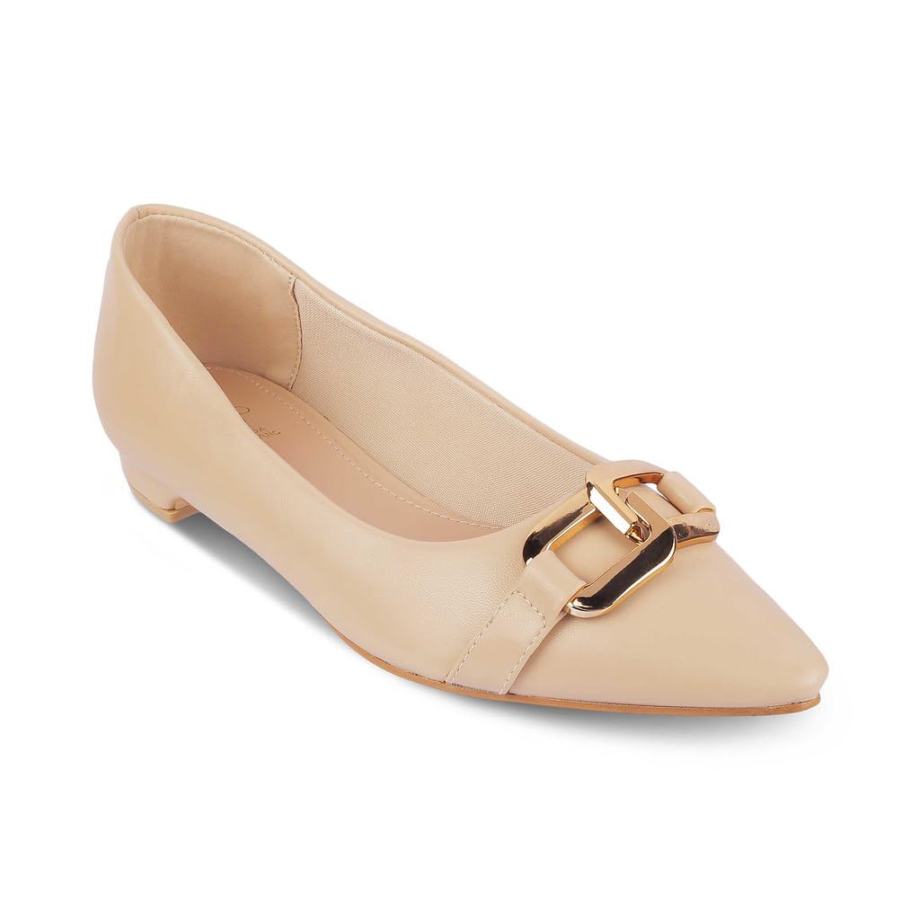 tresmode CHAMPS Womens Ballerina Shoes Pump Footwear Beige, 3 UK / 36 EU - Ladies Ballet Flats Formal Casual Comfortable Wear (B0D8QBXPKK) Amazon Price History, Amazon Price Tracker