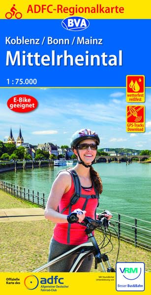 Koblenz / Bonn / Mainz / Mittelrhein cycling map