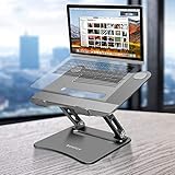 Laptop Stand Adjustable Height, Laptop Holder, Laptop Rise with Heat-Vent to Elevate, Compatible...