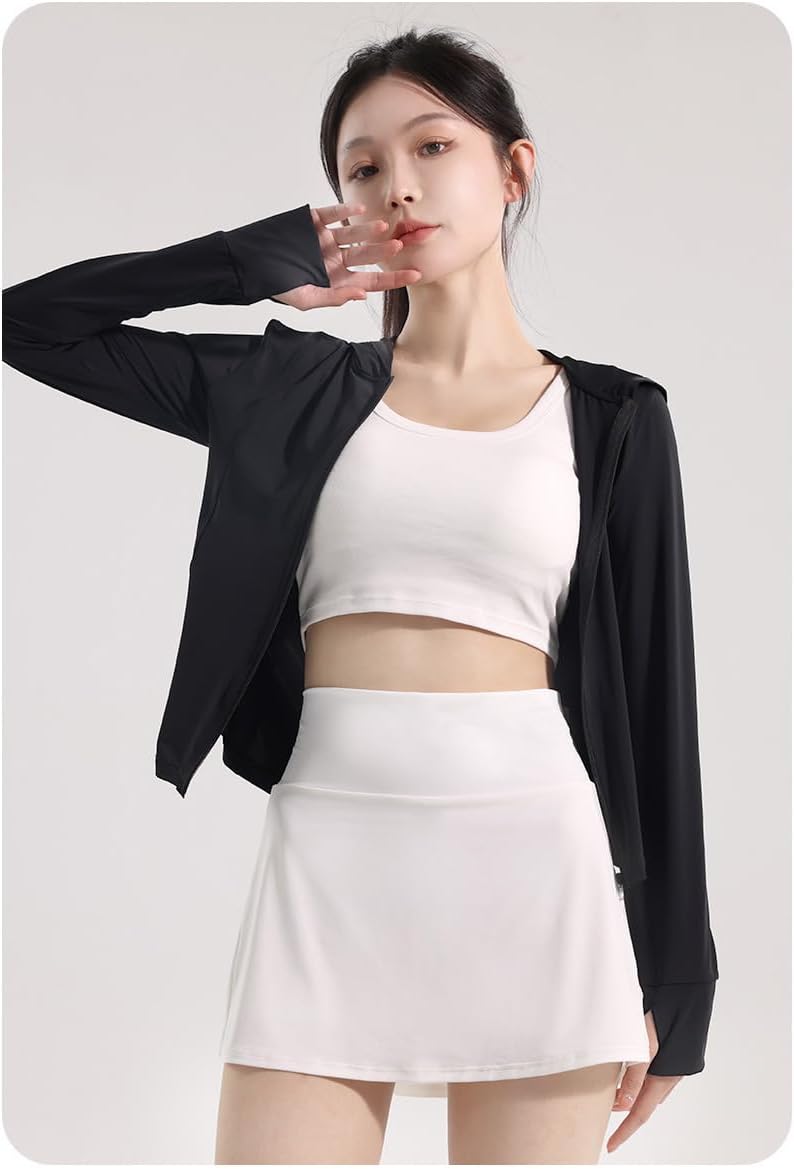 Women's Summer Short Skirt Ice Silk Tennis Skirt Breathable Short Yoga Skirt-Pink01-Large