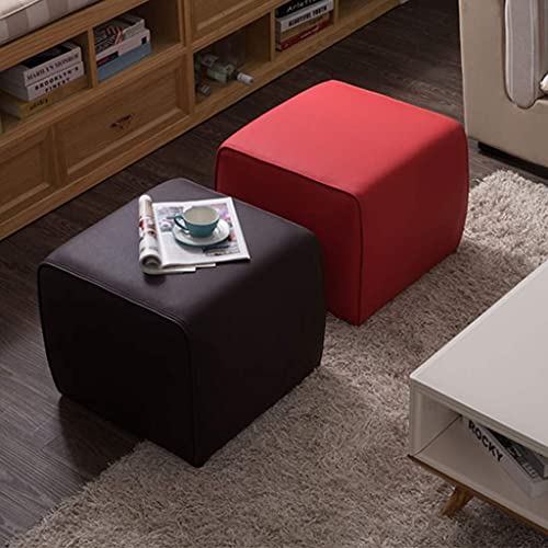 Tabouret de coiffeuse pouf moderne rouge grand carré