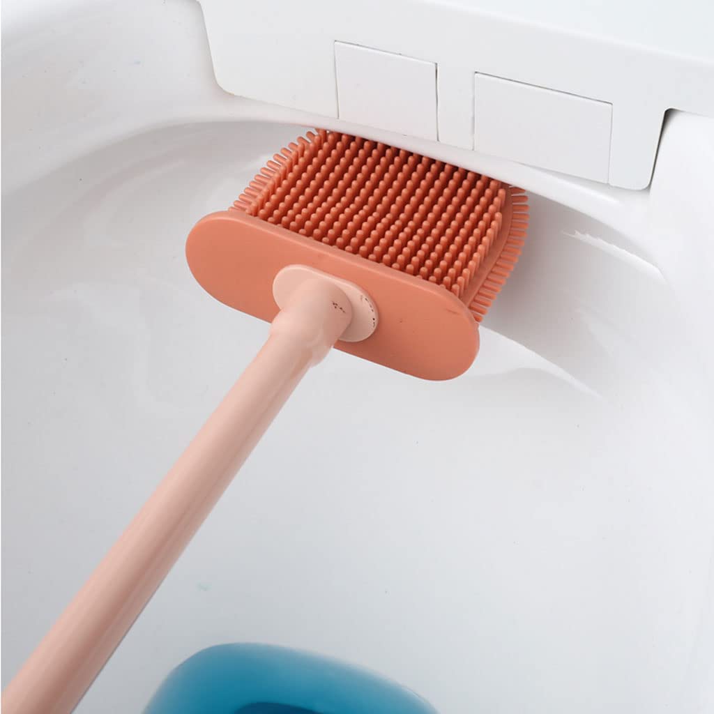 Escobillero Baño Escobilla Baño Escobilla De Inodoro De Silicona Base Desmontable Escobilla De Inodoro De Piso A Techo Y Soporte Para Almacenamiento En El Baño Escobilla WC Cepillo WC ( Blue : Grün )