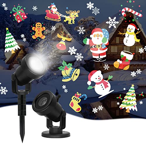 2022 Natale Capodanno Halloween LED Proiettore Luci Compleanno Lampada a LED girevole per interni con 16 temi Fiocco di neve IP65 Impermeabile Decorare Illuminazione Festa Halloween Natale