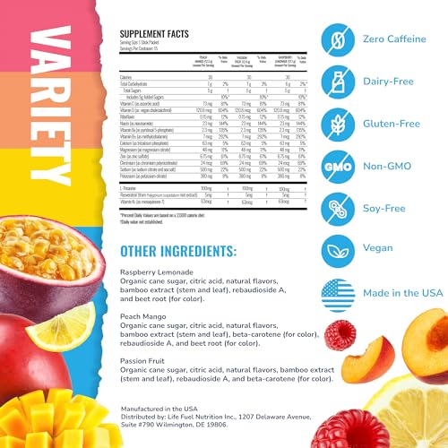 Hyburst Energy + Hydration Amplifier — Multivitamin Electrolytes Powder Packets — Vitamin D3 K2 — B6 B12 Vitamins Complex — L-Theanine Caffeine Free Energy Drink Powder — 15 Hydration Packets thumb #4