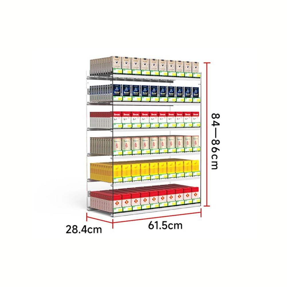 Produktbild von Zigaretten-Organizer Aus Acryl – Selbstbedienungsregal Mit Schieber, 74,5x29x31,9 Cm, Klar, Für Theken & Wände