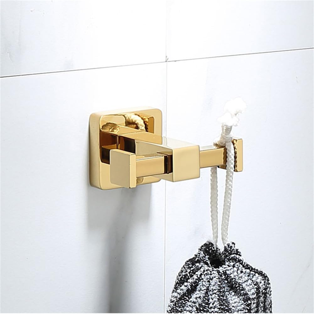 Juego de herrajes de latón Dorado para baño, toallero, Soporte para Papel, Soporte para escobilla de baño, Gancho para Toalla, Gancho para Fila, Barra de Actividades, Gancho Doble