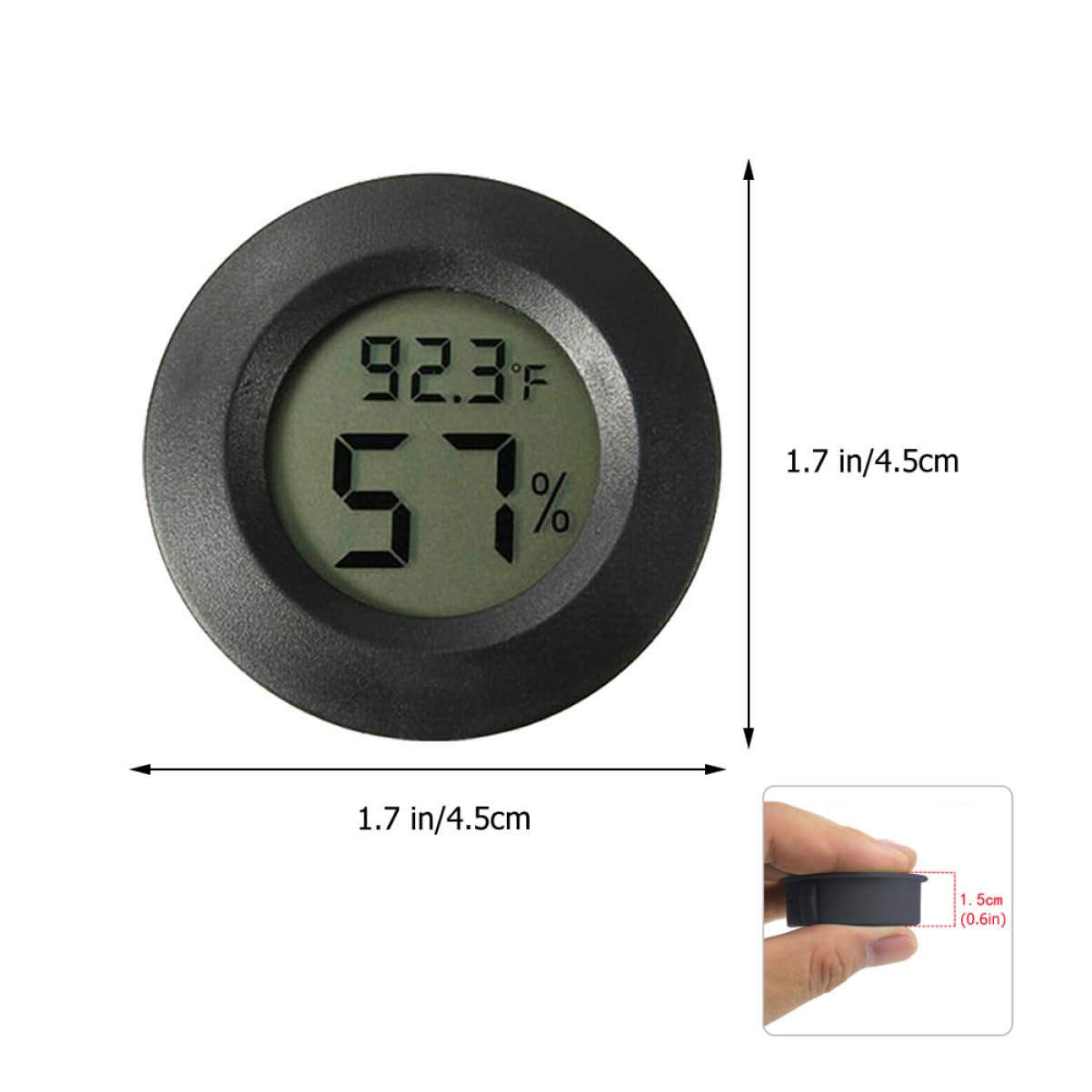 SUPVOX 3 Ensembles -hygromètre Rond Thermostat Nid Hygromètre D'humidité Thermomètre Digital Thermometre Digital Hygromètre Pour Aquarium À Reptiles Moniteur D'humidité 7 Pièces * 3