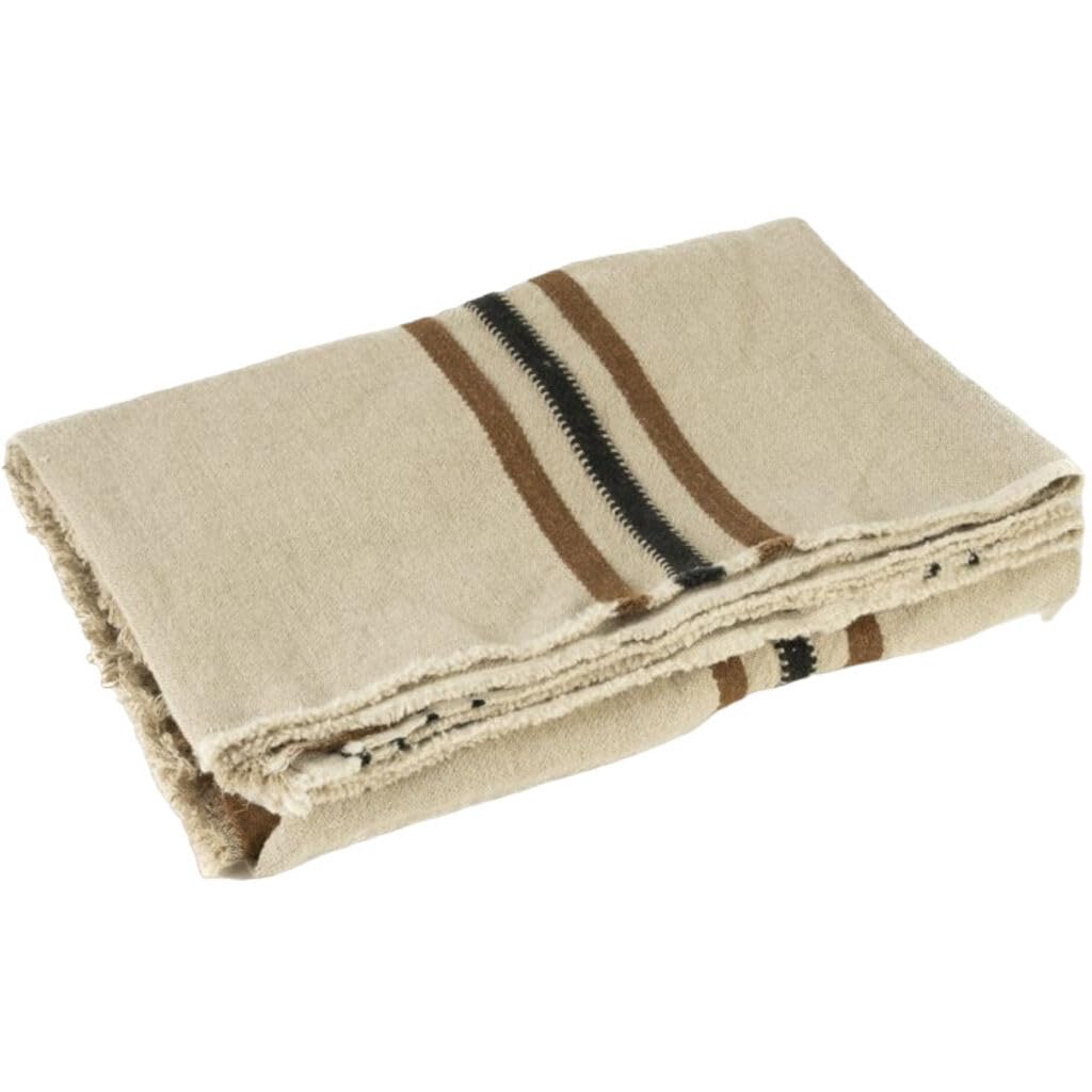 Moore & Giles Linen Libeco Throw | Cream Stripe