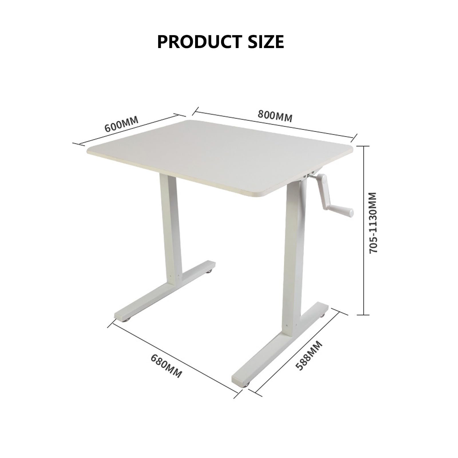Escritorio Elevable Manual con Tablero, Mesa Escritorio Ordenador Altura Elevable, Regulable En Altura Escritorio De Oficina En Casa, Regulable En Altura Escritorio De Pie
