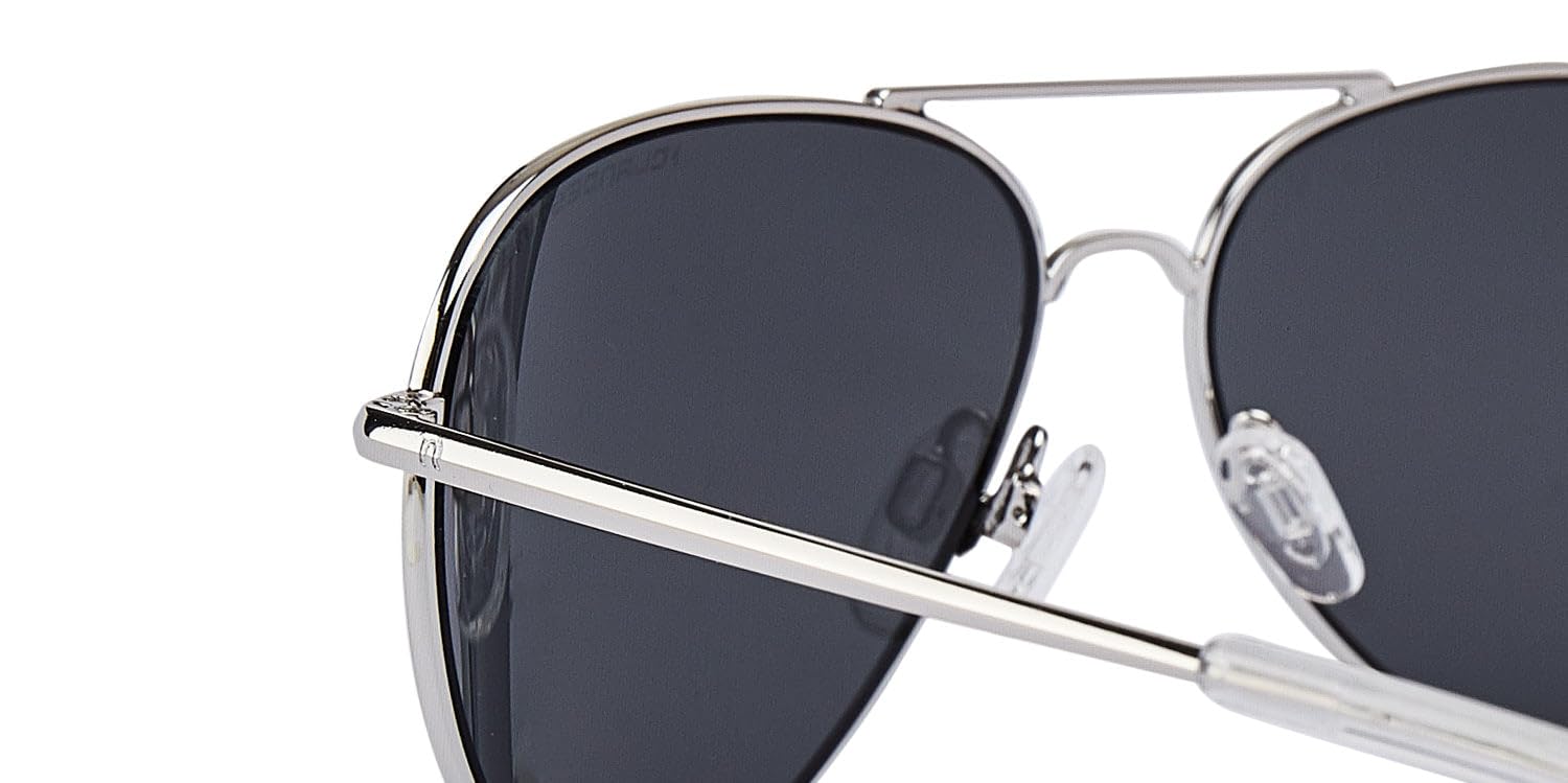 CLANDESTINE - Gafas de Sol Unisex - Colección Pilot - Modelo A10 - Montura de Acero Inoxidable Color Plata - Lentes Polarizado Antirreflejante de Color Plata - Protección UV 400-144x51mm