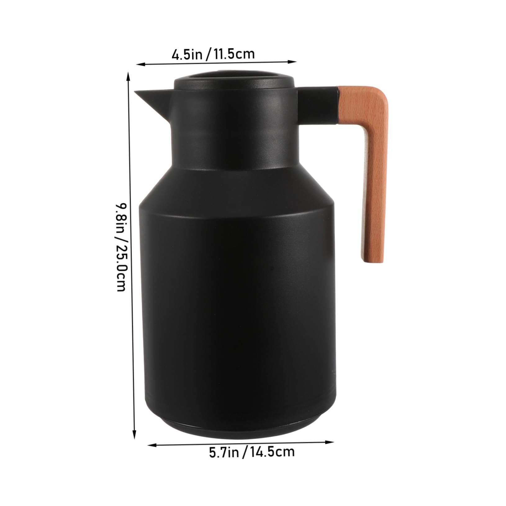 Bouilloire Thermique Domestique Bouteille à Double Paroi Chauffante Portable 1l Noir
