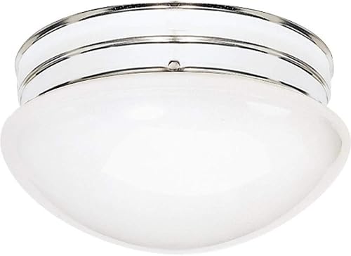 Miniatura 8 de NUVO SF76605 Dos montaje empotrado de la seta ligera, níquel cepilladovidrio blanco