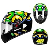 ARMAAN Casco da Moto Integrale da Corsa, caschi da Motocross, Casco di Sicurezza per Motociclisti, omologato ECE per Adulti, Lenti Resistenti all