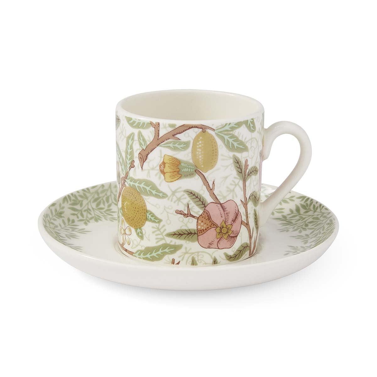 Spode Portmeirion Morris & Co - Set di 4 tazzine da caffè con piattino