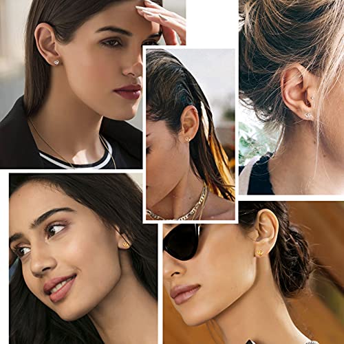 Rose Gold Heart Stud Earrings Women Teen Girls Valentines Gifts For Her Love Jewelry #TOP1