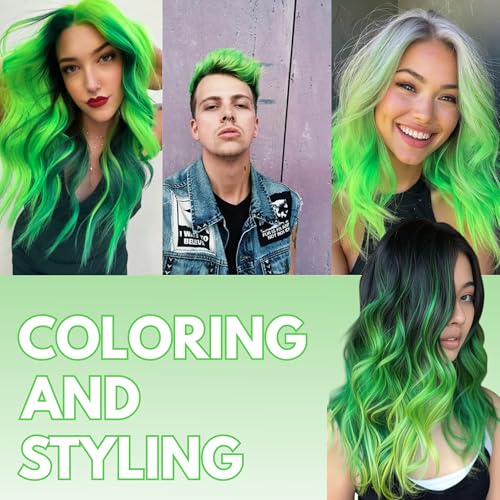 Image of Temporay Hair Color Wax | Metallic Shine | For Men & Women | DIY Instant Hair Color | Temporay Color 1 Day 1 Wash | No Ammonia, Bleach & Damage | Neon Green - 100 gram